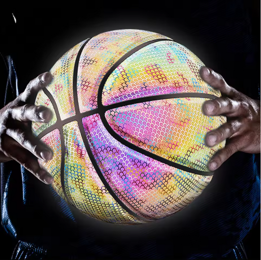 Glow in the Dark Basketbal Maat 7 – Reflecterende Holografische Bal voor Indoor en Outdoor