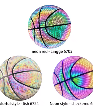Glow in the Dark Basketbal Maat 7 – Reflecterende Holografische Bal voor Indoor en Outdoor