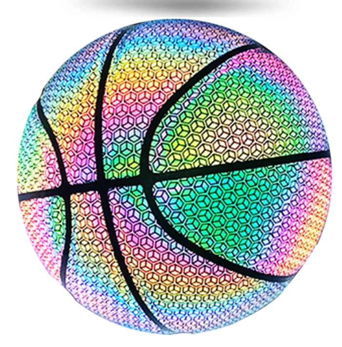 Glow in the Dark Basketbal Maat 7 – Reflecterende Holografische Bal voor Indoor en Outdoor
