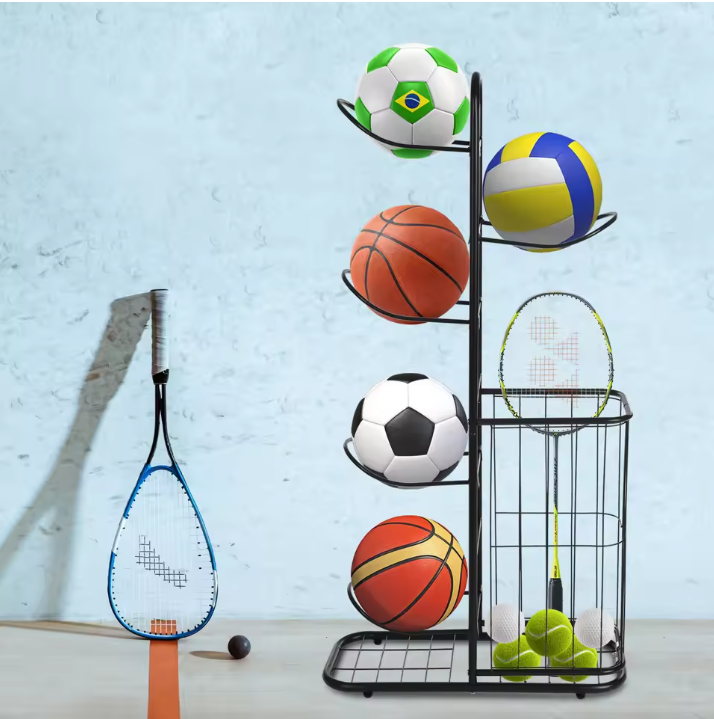 Ballenrek 5-Laags – Vrijstaand Opbergrek voor Basketbal, Voetbal & Sportmateriaal