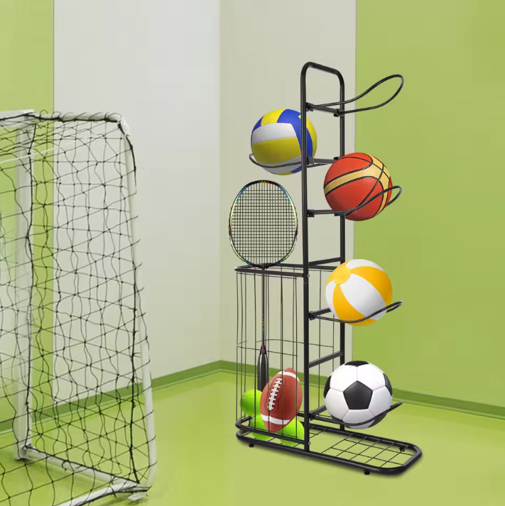 Ballenrek 5-Laags – Vrijstaand Opbergrek voor Basketbal, Voetbal & Sportmateriaal