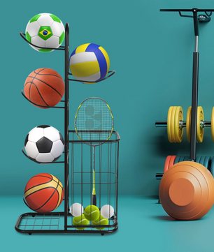 Ballenrek 5-Laags – Vrijstaand Opbergrek voor Basketbal, Voetbal & Sportmateriaal