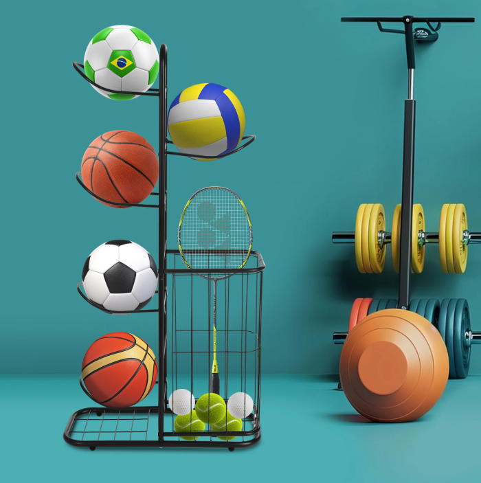 Ballenrek 5-Laags – Vrijstaand Opbergrek voor Basketbal, Voetbal & Sportmateriaal