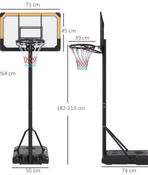 Basketbal Standaard Verstelbaar – Verrijdbare Basket met Wielen voor Indoor en Outdoor