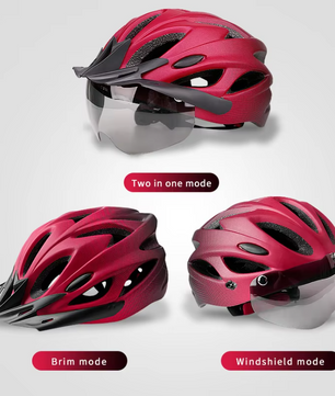 Fietshelm voor Volwassenen met LED Achterlicht en Afneembare Bril – Lichtgewicht en Ademend, Geschikt voor Hoofdomtrek 58–62 cm