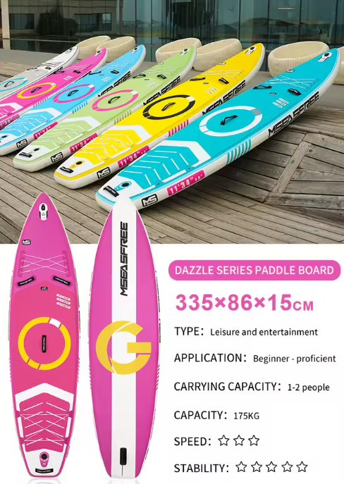 Opblaasbaar SUP Board 335 cm – Compleet Paddle Board met Accessoires voor Watersport