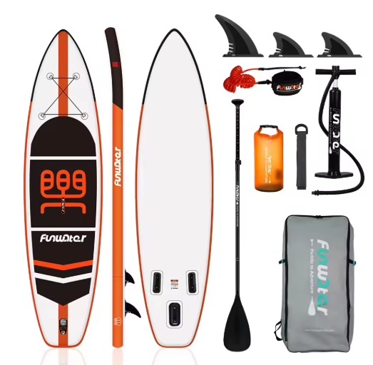 Opblaasbaar SUP Board 335 cm – Stabiel Touring Paddle Board met 3 Vinnen en Waterdichte Tas