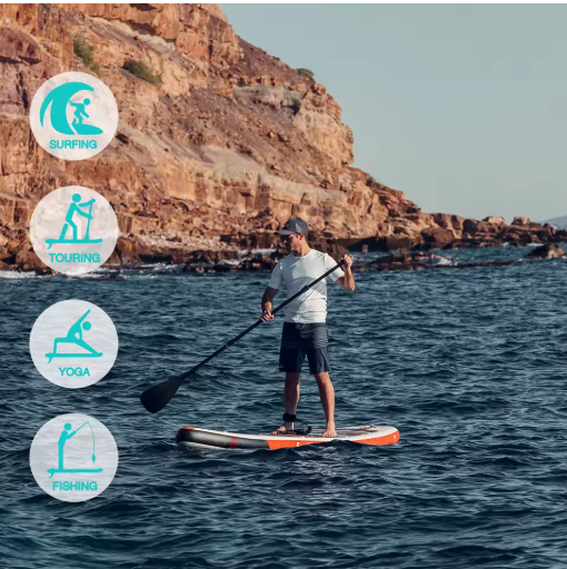 Opblaasbaar SUP Board 335 cm – Stabiel Touring Paddle Board met 3 Vinnen en Waterdichte Tas