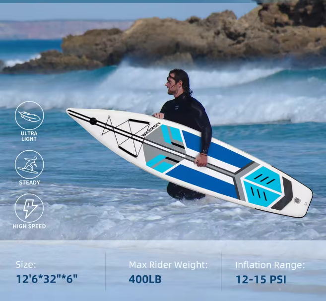 Opblaasbaar SUP Board 381 × 81 cm – Touring Paddle Board met Hoge Capaciteit en Stabiliteit