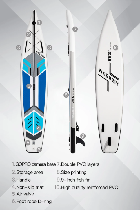 Opblaasbaar SUP Board 381 × 81 cm – Touring Paddle Board met Hoge Capaciteit en Stabiliteit