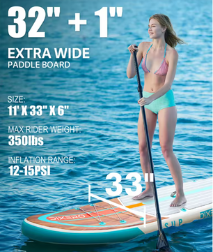 Opblaasbaar SUP Board 335 × 84 × 15 cm – Waterdicht Paddle Board met Kajak Zitje en Accessoires