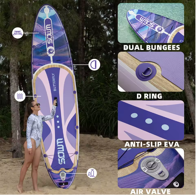 Opblaasbaar SUP Board 335 × 86 × 15 cm – Stabiel Paddle Board voor Vissen met Accessoires