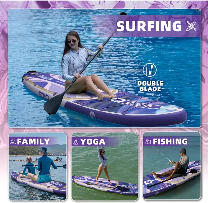 Opblaasbaar SUP Board 335 × 86 × 15 cm – Stabiel Paddle Board voor Vissen met Accessoires