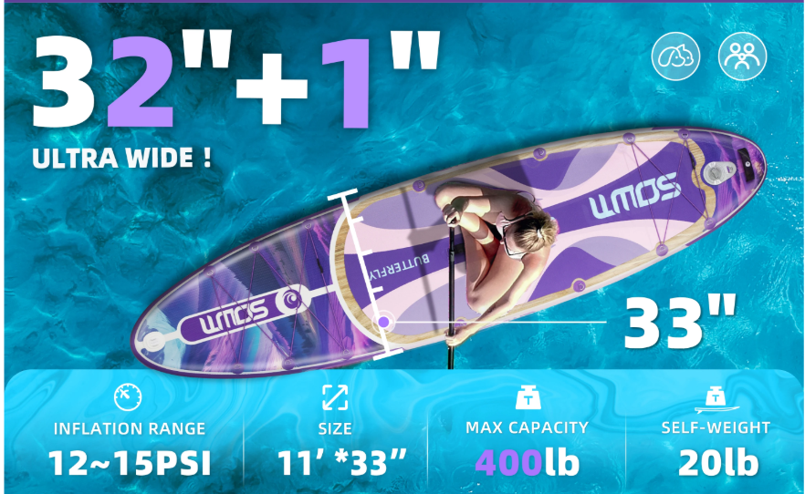 Opblaasbaar SUP Board 335 × 86 × 15 cm – Stabiel Paddle Board voor Vissen met Accessoires