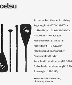 Verstelbare SUP Peddel – Aluminium Paddle 2-in-1 voor SUP en Kajak, Enkel en Dubbel Blad