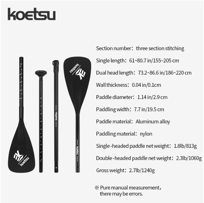Verstelbare SUP Peddel – Aluminium Paddle 2-in-1 voor SUP en Kajak, Enkel en Dubbel Blad