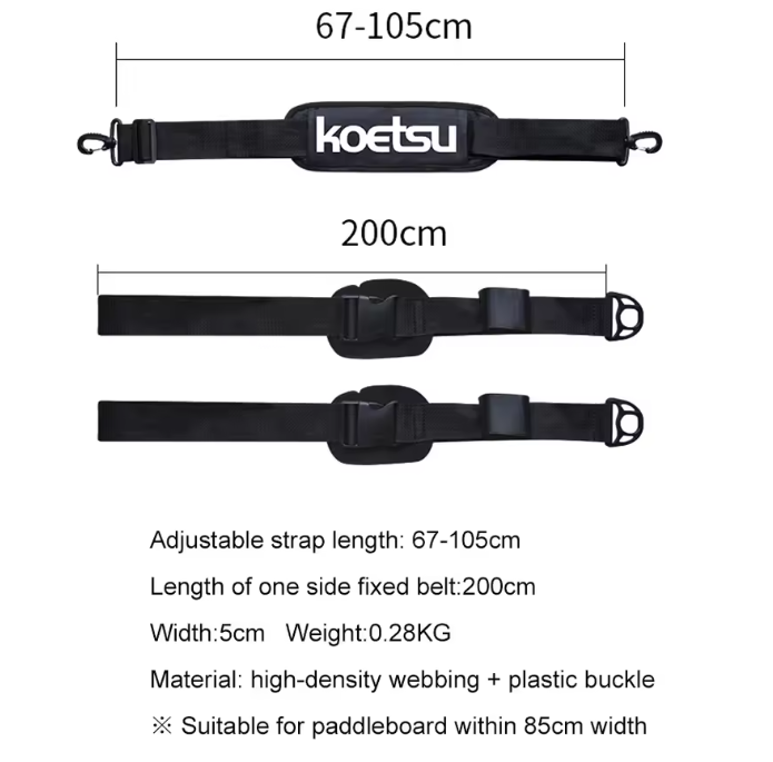 SUP Draagband – Verstelbare Schouderband voor Paddleboard en Surfboard met Handsfree Draagcomfort
