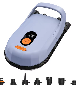 Elektrische SUP Pomp – Oplaadbaar met Accu en 12V Aansluiting, 20 PSI Luchtpomp voor Paddle Boards