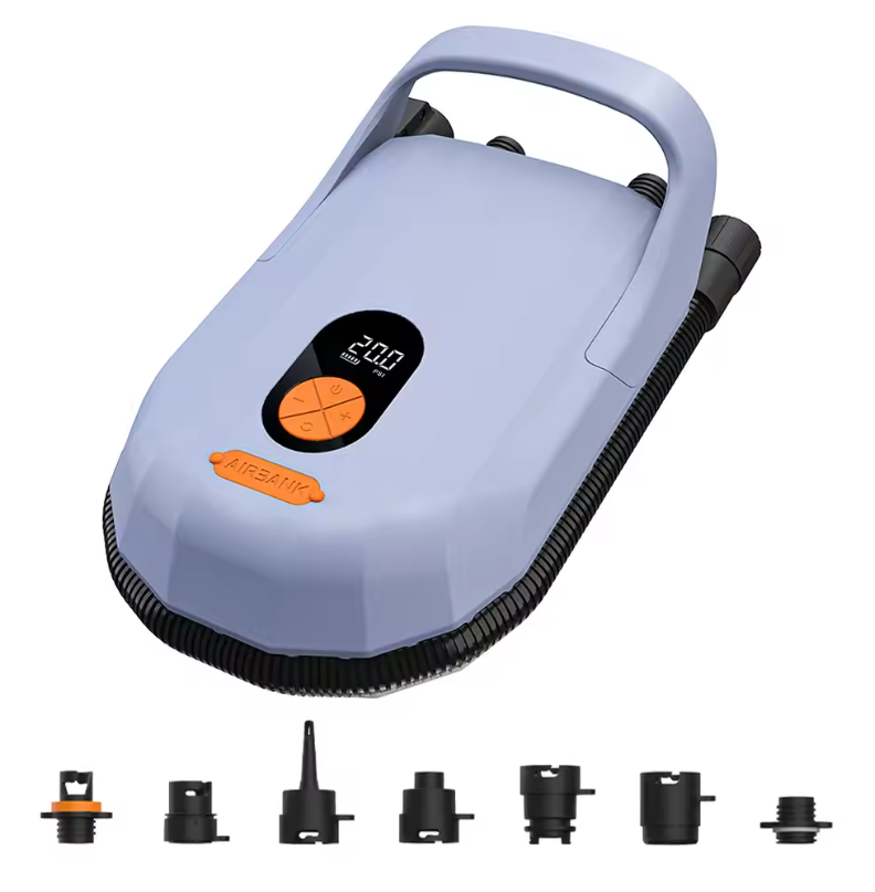 Elektrische SUP Pomp – Oplaadbaar met Accu en 12V Aansluiting, 20 PSI Luchtpomp voor Paddle Boards