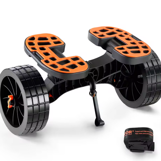 Kajak Transportkar – Trolley met Massieve Wielen en Dubbele Spanbanden, Draagvermogen tot 145 kg