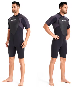 Heren Shorty Wetsuit 3 mm – Neopreen Duikpak met Rits, Flexibel en Isolerend