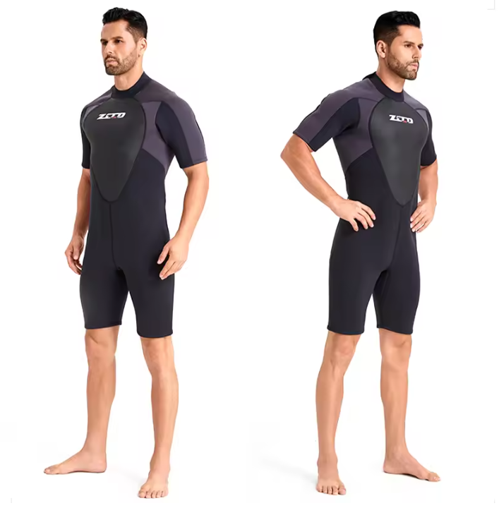 Heren Shorty Wetsuit 3 mm – Neopreen Duikpak met Rits, Flexibel en Isolerend