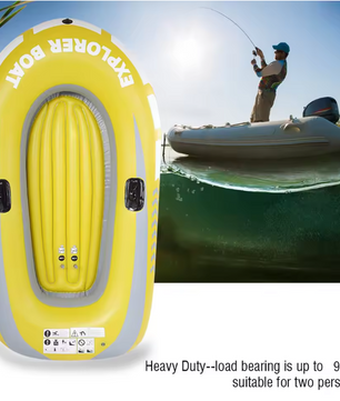 Opblaasbare Kajak 2 Personen – PVC Kano voor Varen, Vissen en Recreatie 114 × 188 cm