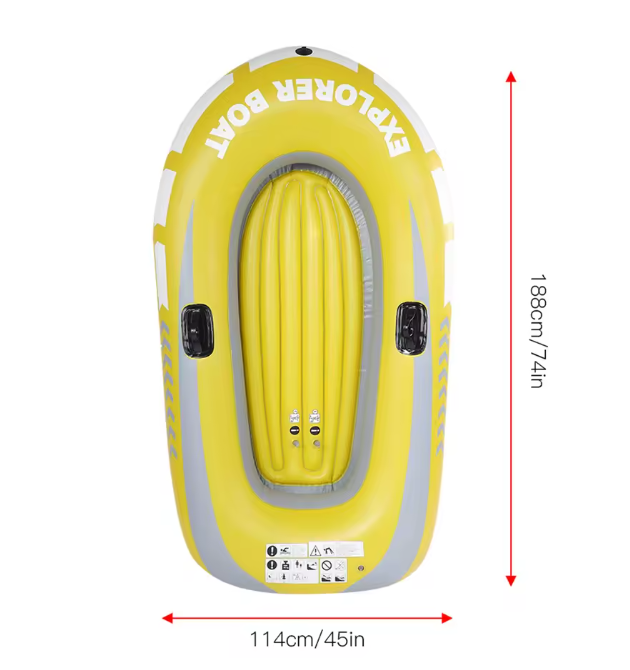 Opblaasbare Kajak 2 Personen – PVC Kano voor Varen, Vissen en Recreatie 114 × 188 cm