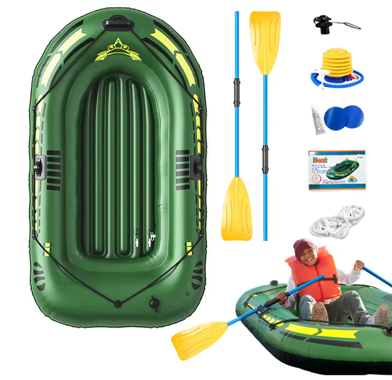 Opblaasbare Kajak Set – PVC Boot met Peddels en Pomp, Geschikt voor Vissen en Recreatie 192 × 113 × 40 cm