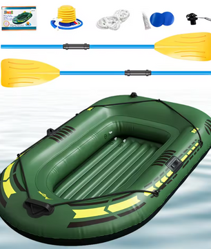 Opblaasbare Kajak Set – PVC Boot met Peddels en Pomp, Geschikt voor Vissen en Recreatie 192 × 113 × 40 cm