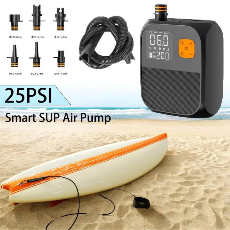 Elektrische SUP Pomp 25 PSI – Oplaadbare Luchtpomp met Display en LED, 8000 mAh Accu
