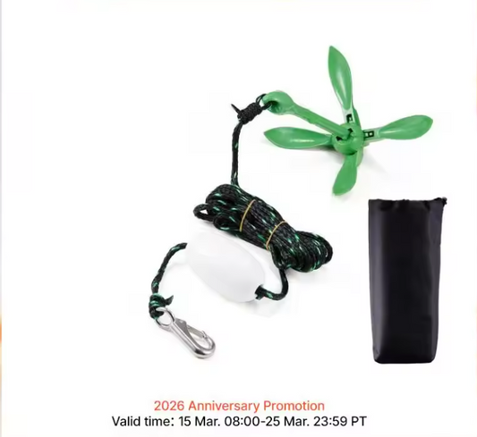Opvouwbaar Boot Anker Set – Compact Kajak Anker met Touw, Boei en Opbergtas