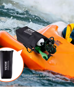 Opvouwbaar Boot Anker Set – Compact Kajak Anker met Touw, Boei en Opbergtas