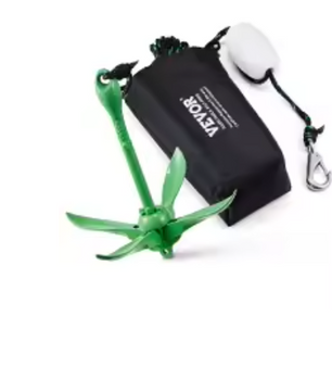 Opvouwbaar Boot Anker Set – Compact Kajak Anker met Touw, Boei en Opbergtas
