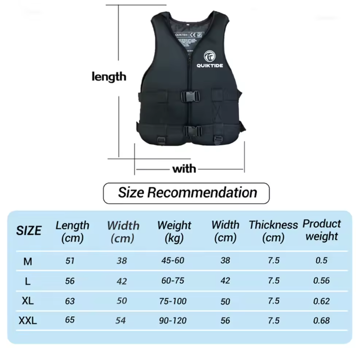 Neopreen Zwemvest – Drijfvest voor Watersport met Hoge Draagkracht en Comfort