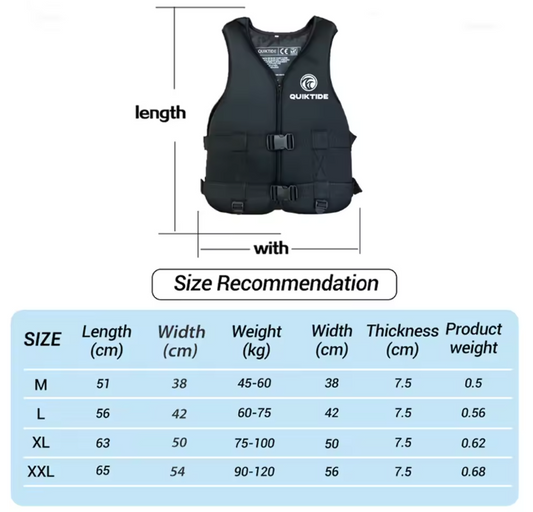 Neopreen Zwemvest – Drijfvest voor Watersport met Hoge Draagkracht en Comfort