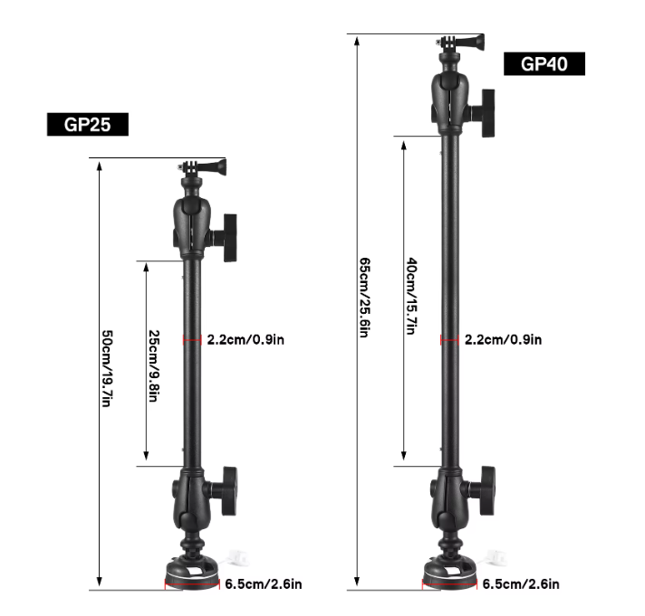 Kajak Camera Mount – Verstelbare Action Cam Houder met 360° Draaibare Arm