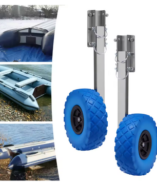 Opvouwbare Boot Trailer Wielen – Set van 2 met RVS Beugels voor Opblaasbare Boot en Dinghy