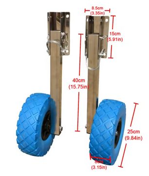 Opvouwbare Boot Trailer Wielen – Set van 2 met RVS Beugels voor Opblaasbare Boot en Dinghy