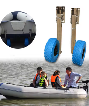 Opvouwbare Boot Trailer Wielen – Set van 2 met RVS Beugels voor Opblaasbare Boot en Dinghy
