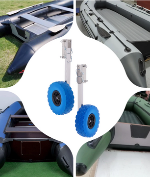 Opvouwbare Boot Trailer Wielen – Set van 2 met RVS Beugels voor Opblaasbare Boot en Dinghy