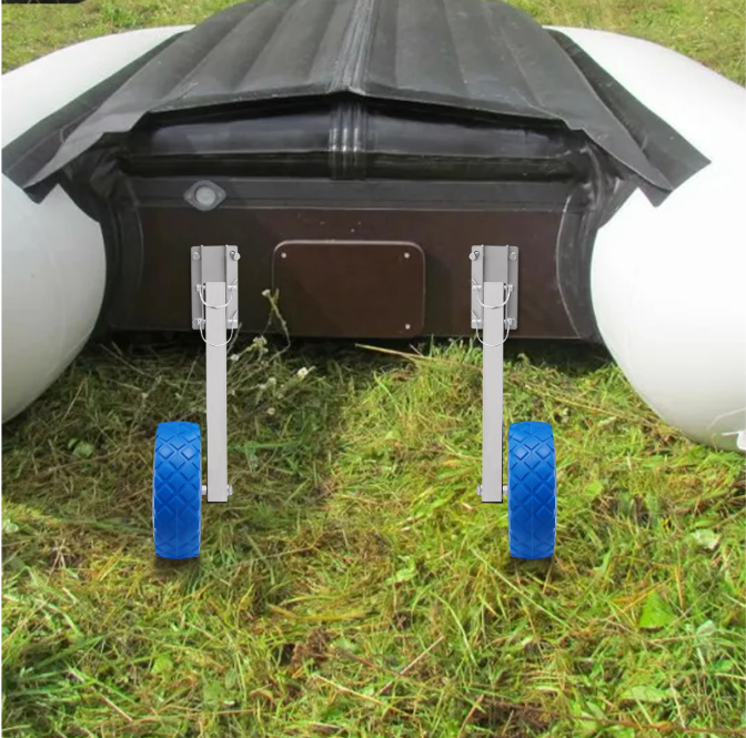 Opvouwbare Boot Trailer Wielen – Set van 2 met RVS Beugels voor Opblaasbare Boot en Dinghy