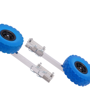 Opvouwbare Boot Trailer Wielen – Set van 2 met RVS Beugels voor Opblaasbare Boot en Dinghy