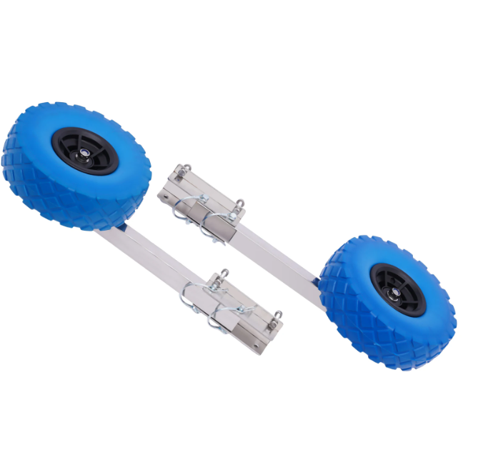 Opvouwbare Boot Trailer Wielen – Set van 2 met RVS Beugels voor Opblaasbare Boot en Dinghy