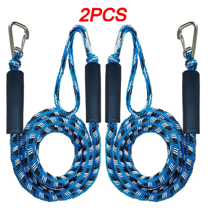 Elastische Docklijn Set – Bungee Touw voor Kajak en Boot met Clips en Drijvers