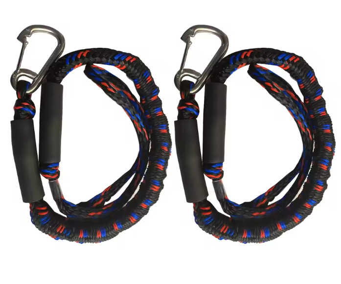 Elastische Docklijn Set – Bungee Touw voor Kajak en Boot met Clips en Drijvers