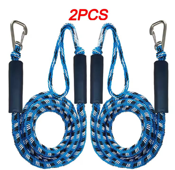 Elastische Docklijn Set – Bungee Touw voor Kajak en Boot met Clips en Drijvers