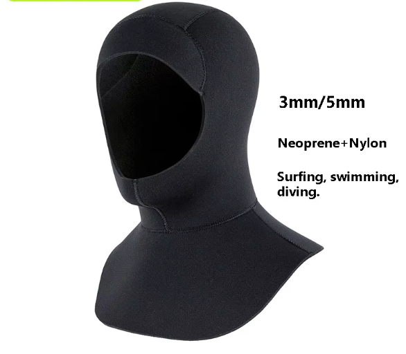 Neopreen Zwemkap 3mm/5mm – Duikkap met Schouder voor Warmte en Bescherming