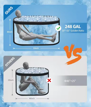 Opblaasbaar IJsbad 900L – XL Cold Plunge met Pomp en Deksel