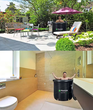 Luxe Opblaasbaar IJsbad – Opvouwbare Cold Plunge Badton met Zitkussen